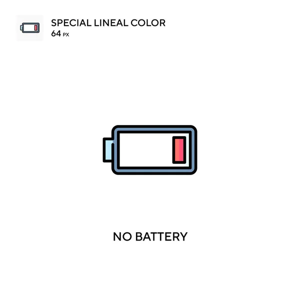 バッテリ専用の線式カラーベクトルアイコンはありません ビジネスプロジェクトのバッテリーアイコンはありません — ストックベクタ