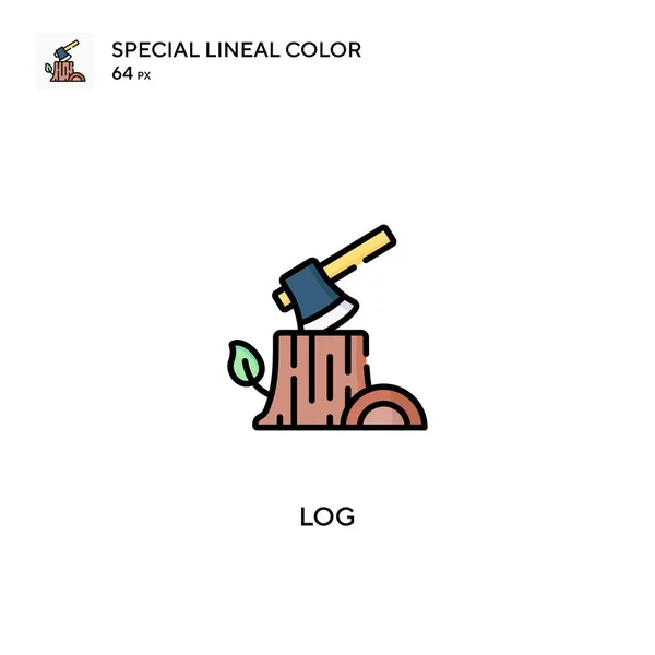 Log Special Lineal Color Vector Icon 비즈니스 프로젝트용 아이콘을 로그인한 — 스톡 벡터