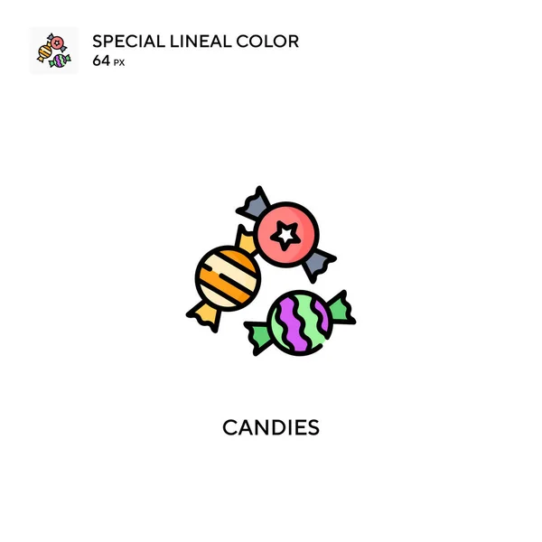Bonbons Spezielles Lineares Farbvektorsymbol Süßigkeiten Symbole Für Ihr Geschäftsprojekt — Stockvektor
