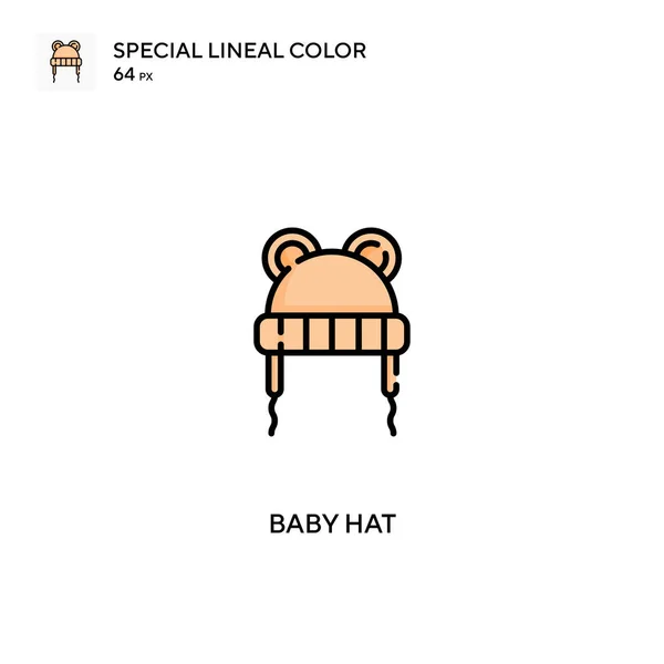 Baby Hatt Speciell Linjal Färg Vektor Ikon Baby Hatt Ikoner — Stock vektor