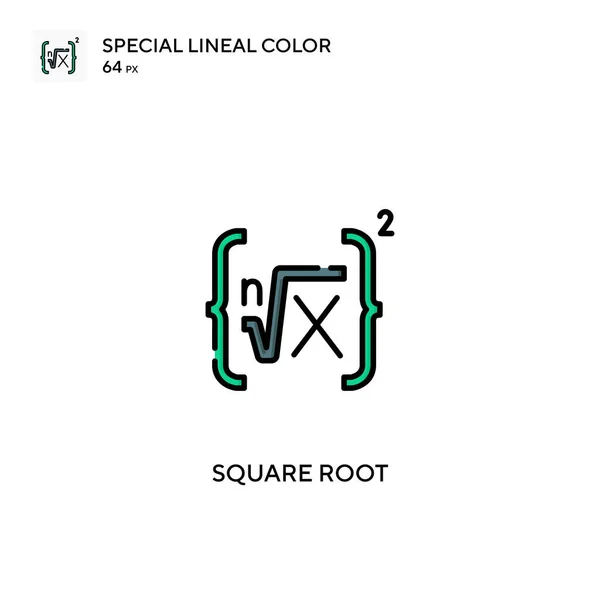 Raiz quadrada ícone vetorial de cor linear especial. Ícones raiz quadrada para o seu projeto de negócios — Vetor de Stock