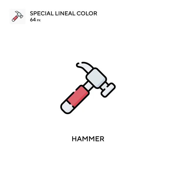 Hammare Special linjal färg vektor ikon. Hammarikoner för ditt affärsprojekt — Stock vektor