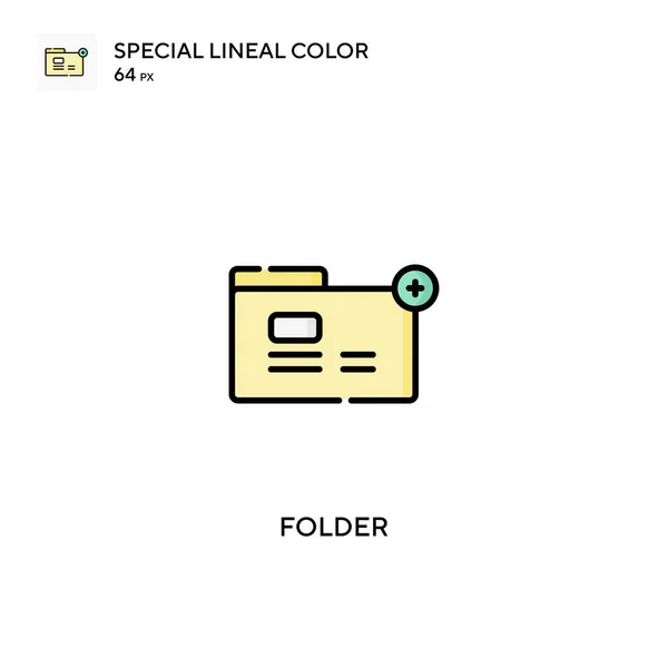 Folder Speciale lijnkleur vector pictogram. Folder pictogrammen voor uw business project — Stockvector