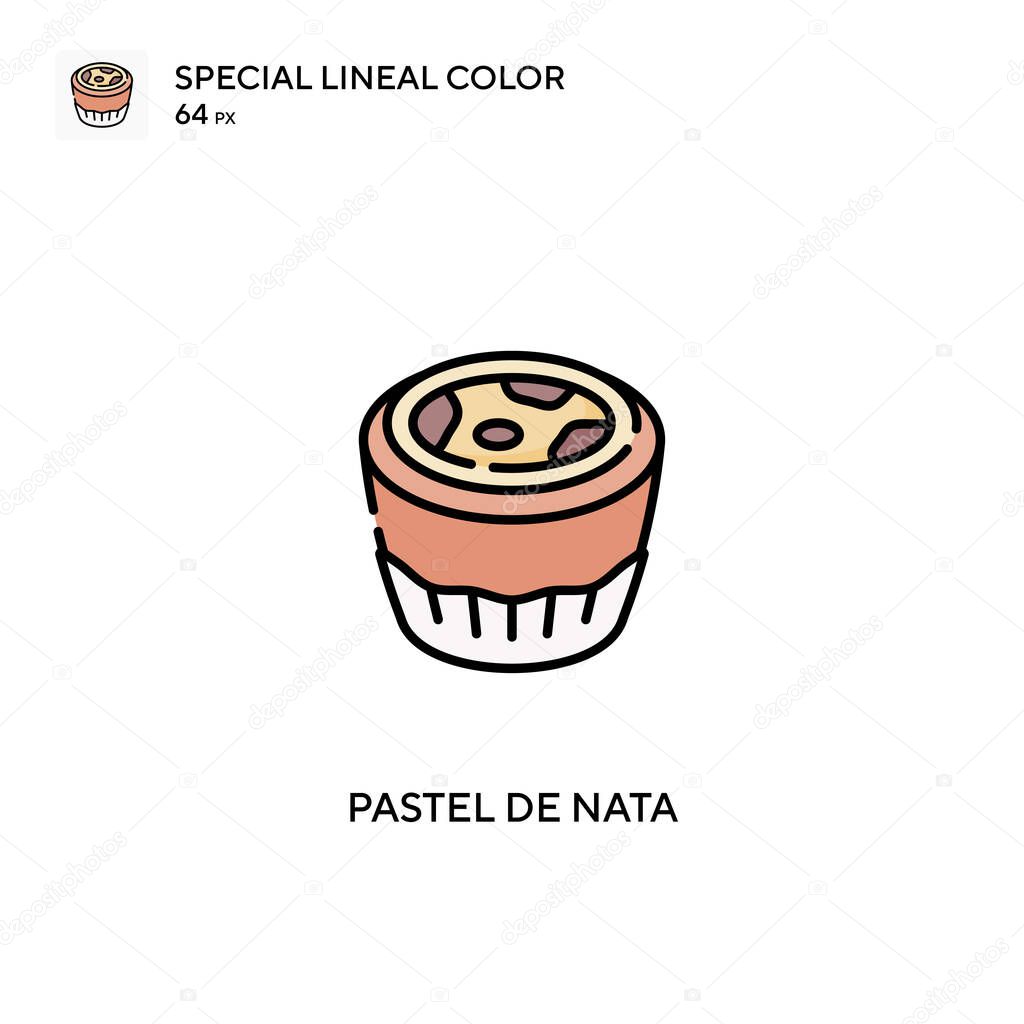 Pastel de nata special lineal color vector icon. Pastel de nata icons for your business project