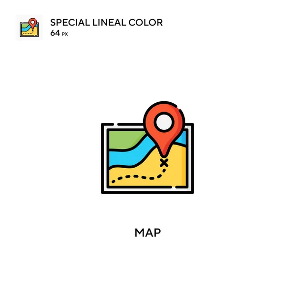 Mapa Ícone Vetorial Cor Linear Especial Mapa Ícones Para Seu — Vetor de Stock