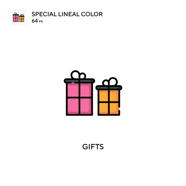 Regalos Icono Especial Vector Color Lineal Iconos Regalos Para Proyecto — Archivo Imágenes Vectoriales