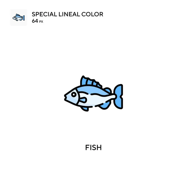 Fish Especial Icono Vector Color Lineal Iconos Pescado Para Proyecto — Vector de stock