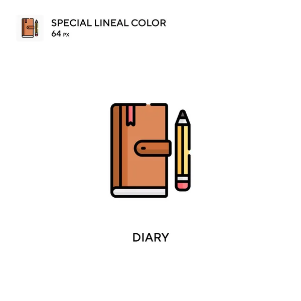 Diary Special Lineal Color Vector Icon Diary Icons Your Business — Stock Vector