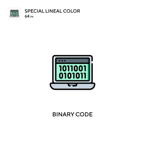 Codice Binario Speciale Icona Vettoriale Colori Lineari Icone Codice Binario — Vettoriale Stock