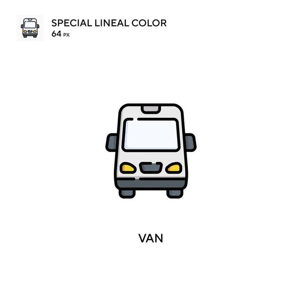 Van Especial Icono Vector Color Lineal Iconos Furgonetas Para Proyecto — Vector de stock