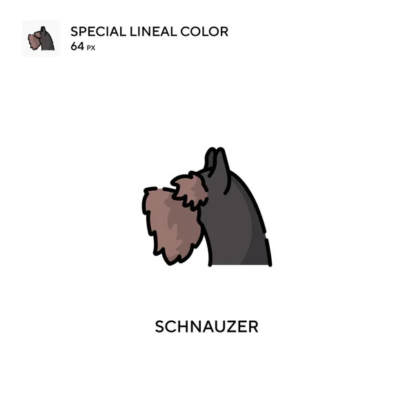 Schnauzer Különleges Lineáris Színvektor Ikon Schnauzer Ikonok Üzleti Projektjéhez — Stock Vector