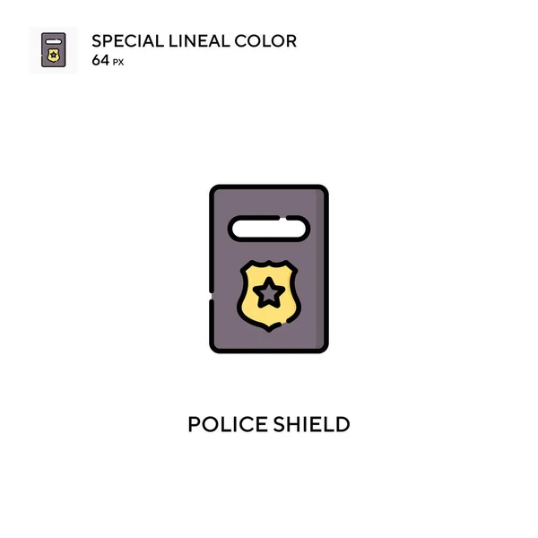 Escudo Policial Icono Especial Vector Color Lineal Iconos Escudo Policial — Vector de stock