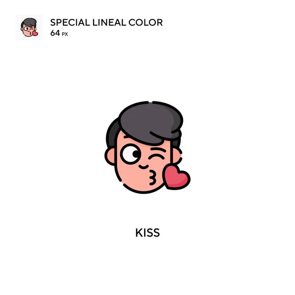 Kiss Spezielles Lineares Farbvektorsymbol Kiss Symbole Für Ihr Geschäftsprojekt — Stockvektor