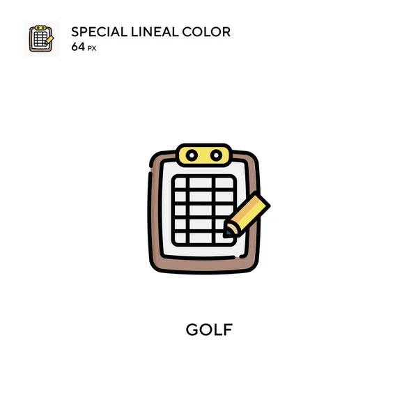 Golf Icono Especial Vector Color Lineal Iconos Golf Para Proyecto — Vector de stock