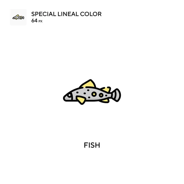 Fish Especial Icono Vector Color Lineal Iconos Pescado Para Proyecto — Vector de stock