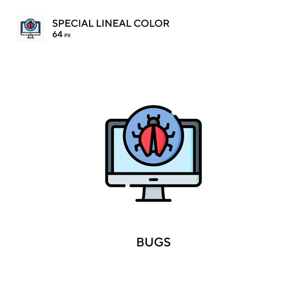Έντομα Ειδικό Εικονίδιο Διάνυσμα Χρώματος Lineal Εικονίδια Bugs Για Την — Διανυσματικό Αρχείο