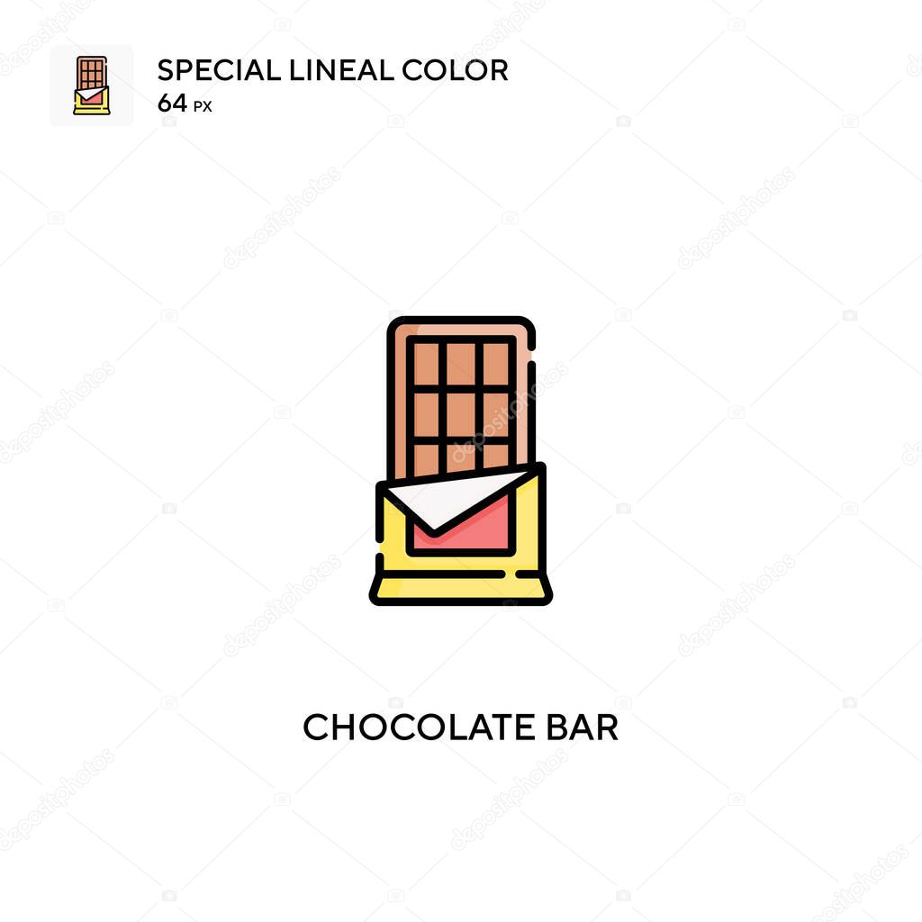 Chocolate bar Special lineal color vector icon. Chocolate bar icons for your business project