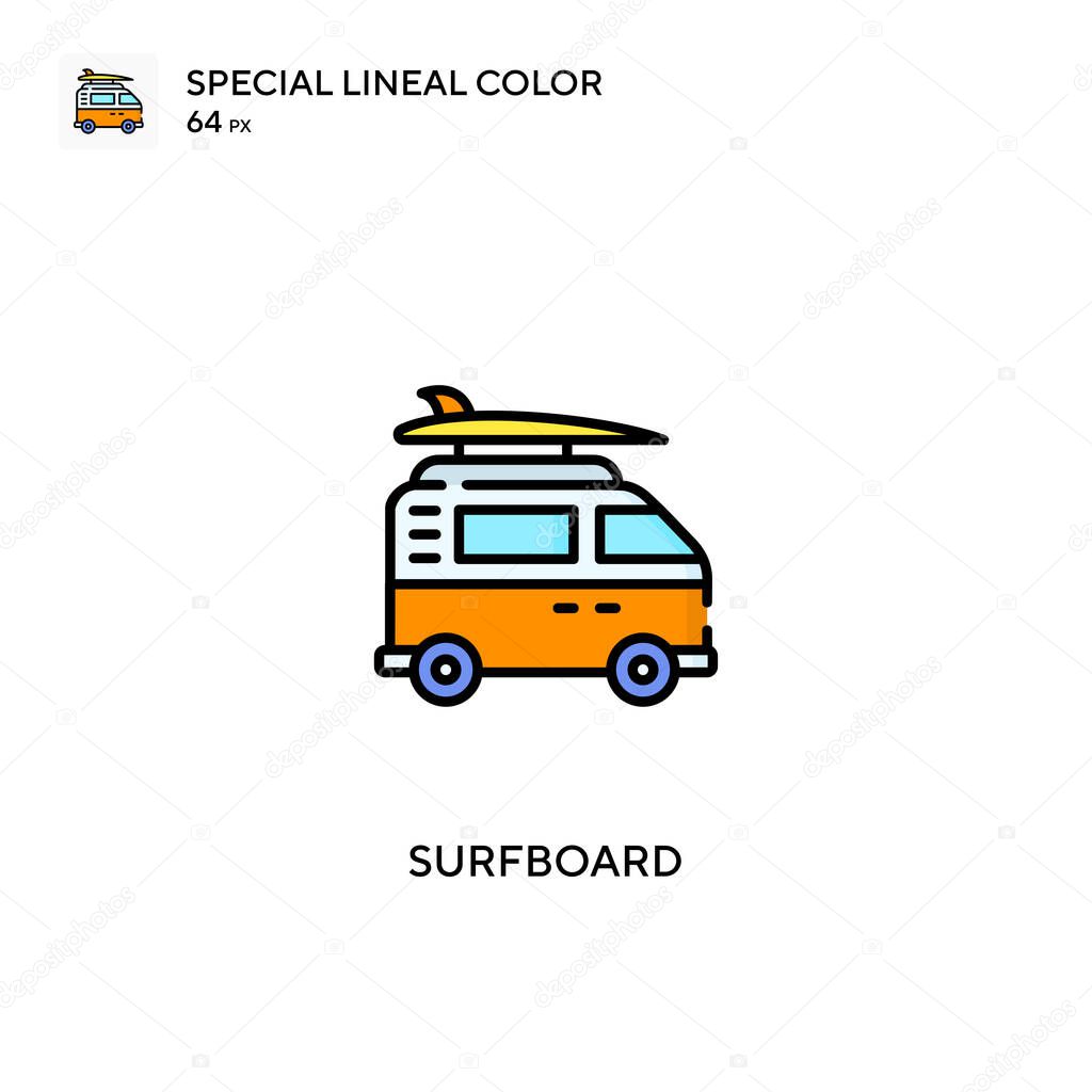 Surfboard Special lineal color vector icon. Surfboard icons for your business project
