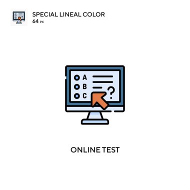 Çevrimiçi test Özel doğrusal renk vektörü simgesi. İş projeniz için çevrimiçi test simgeleri