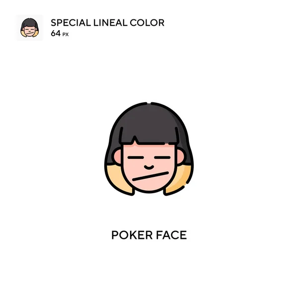 扑克面对特殊的线形彩色矢量图标 扑克脸图标为您的商业项目 — 图库矢量图片
