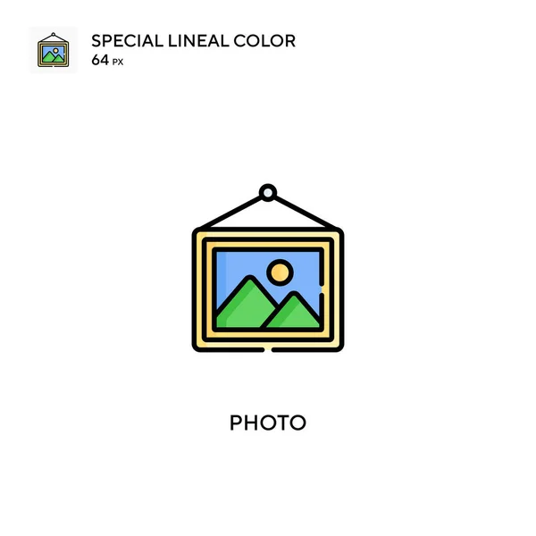 Foto Especial Icono Vector Color Lineal Iconos Fotos Para Proyecto — Vector de stock
