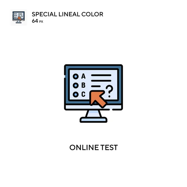 Online Test Special Lineal Farve Vektor Ikon Online Test Ikoner – Stock-vektor