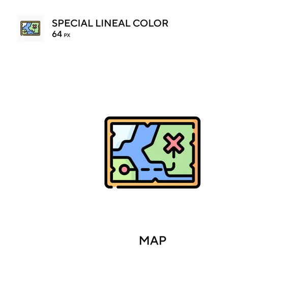 Mapa Icono Especial Vector Color Lineal Mapa Iconos Para Proyecto — Vector de stock