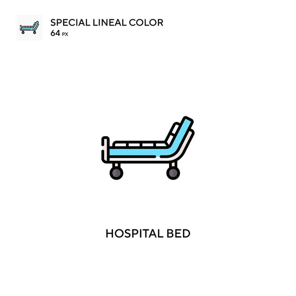 Cama Hospital Icono Especial Vector Color Lineal Iconos Cama Hospital — Vector de stock