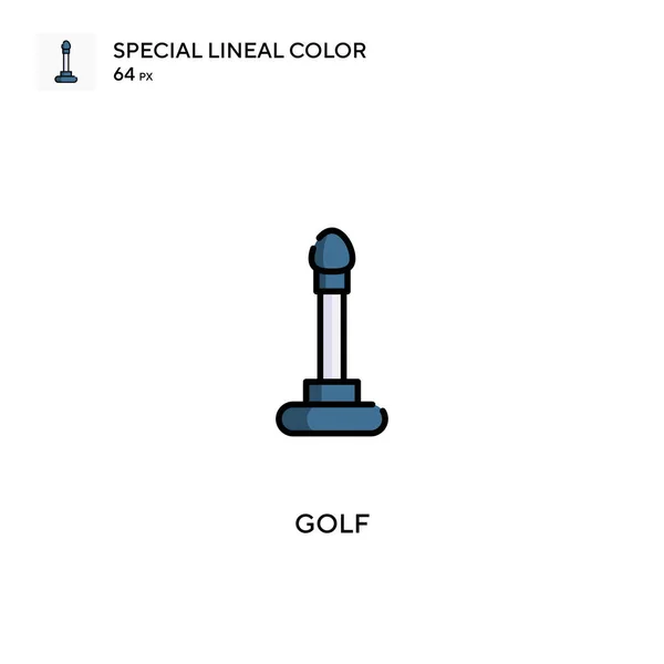 高尔夫特殊线形彩色矢量图标 高尔夫图标为您的商业项目 — 图库矢量图片