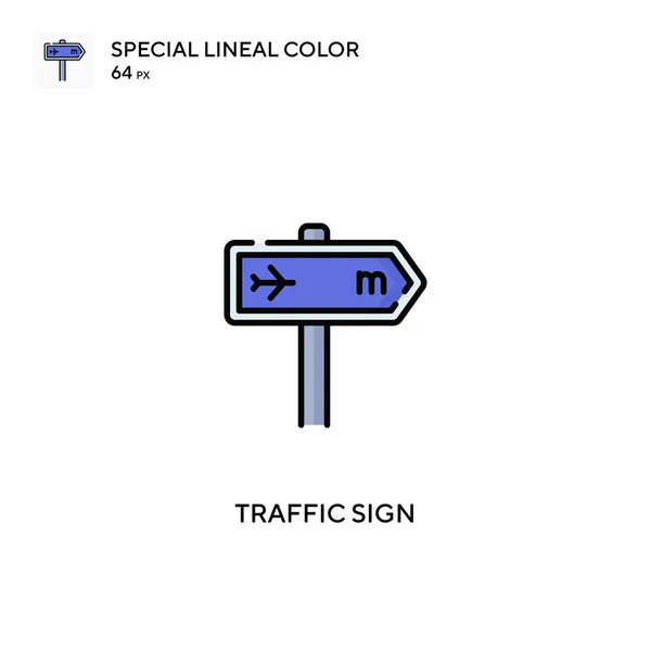 Señal Tráfico Icono Especial Vector Color Lineal Iconos Señales Tráfico — Vector de stock