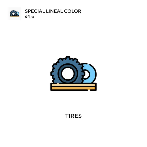 Tires Special Lineal Color Vector Icon Tires Icons Your Business — Stock Vector