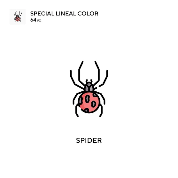 Spider Speciální Lineární Barevný Vektor Ikona Ikony Pavouků Pro Váš — Stockový vektor