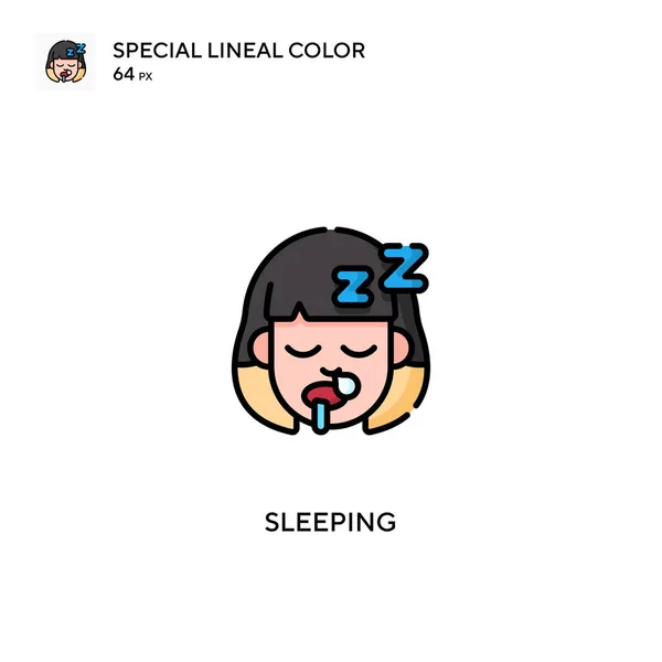 Schlafen Spezielles Lineares Farbvektorsymbol Schlafende Symbole Für Ihr Geschäftsprojekt — Stockvektor