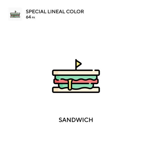 Ikon Vektor Warna Lineal Spesial Sandwich Ikon Sandwich Untuk Proyek - Stok Vektor