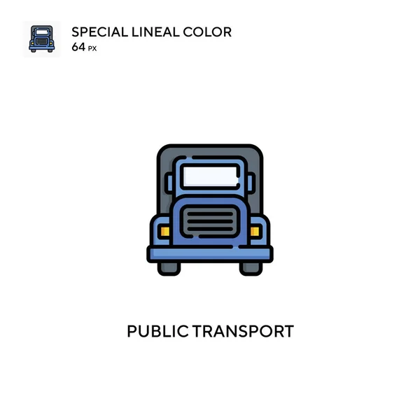 Transporte Público Ícone Vetorial Cor Linear Especial Ícones Transporte Público —  Vetores de Stock