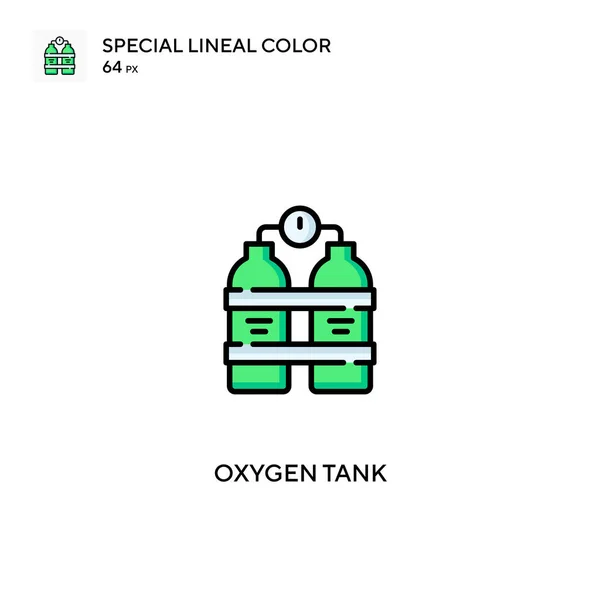 Sauerstofftank Spezielles Lineares Farbvektorsymbol Symbole Für Sauerstofftanks Für Ihr Geschäftsprojekt — Stockvektor