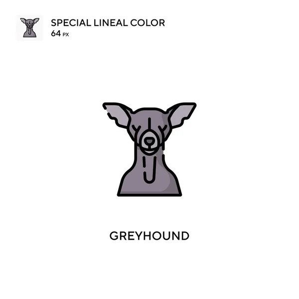 Greyhound Icône Vectorielle Couleur Linéaire Spéciale Icônes Greyhound Pour Votre — Image vectorielle