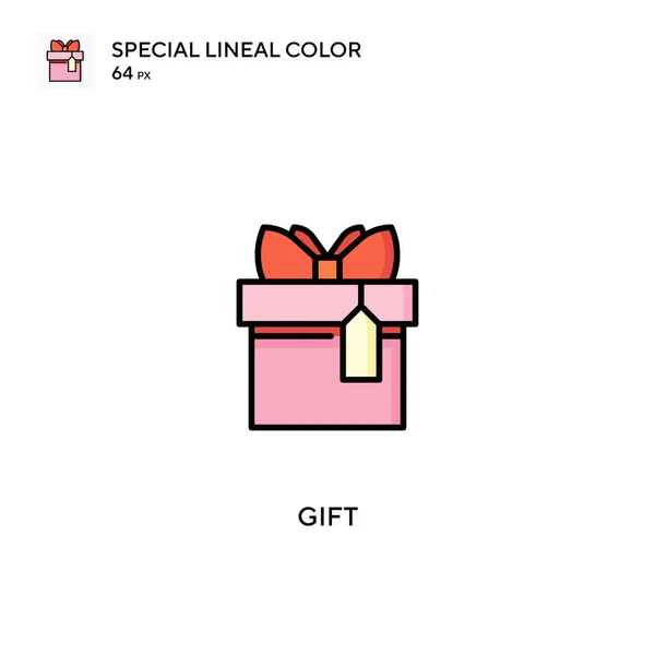 礼物特殊的线形彩色矢量图标 送给您的商业项目的礼物图标 — 图库矢量图片