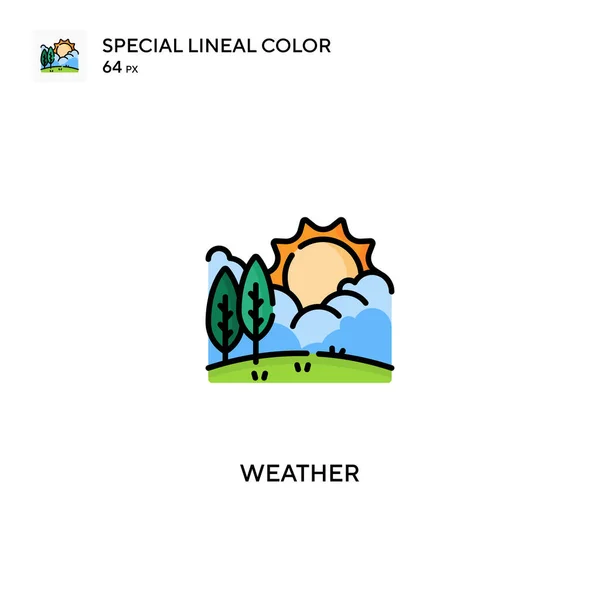 Clima Icono Vector Color Lineal Especial Iconos Meteorológicos Para Proyecto — Vector de stock