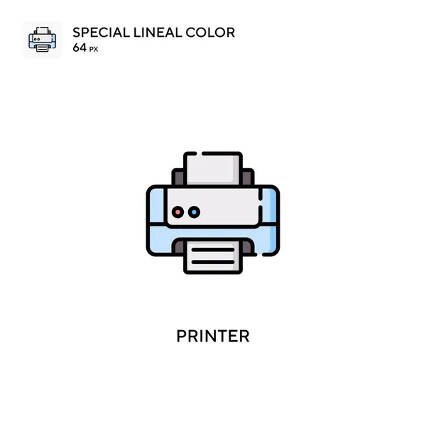 Ícone Vetorial Cores Linear Especial Impressora Ícones Impressora Para Seu — Vetor de Stock