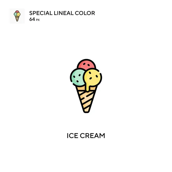 アイスクリーム特殊線型カラーベクトルアイコン ビジネスプロジェクトのアイスクリームアイコン — ストックベクタ