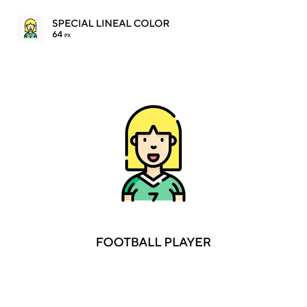 Jugador Fútbol Especial Icono Vector Color Lineal Iconos Jugador Fútbol — Vector de stock