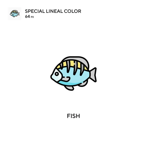 Fish Especial Icono Vector Color Lineal Iconos Pescado Para Proyecto — Vector de stock