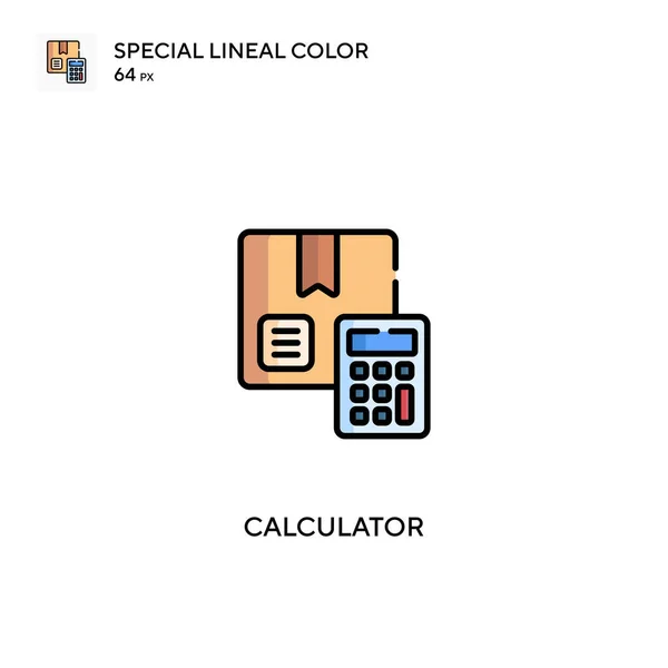 Calculator Speciale Lijnkleur Vector Pictogram Rekenmachine Pictogrammen Voor Business Project — Stockvector