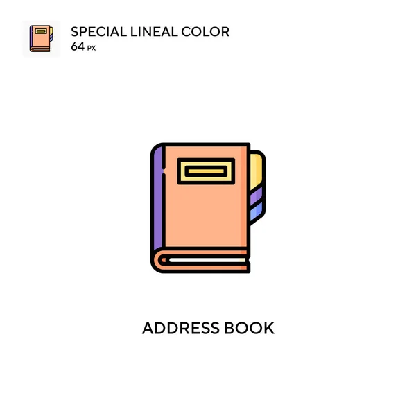 アドレス帳特殊線型カラーベクトルアイコン ビジネスプロジェクトのブックアイコンのアドレス — ストックベクタ