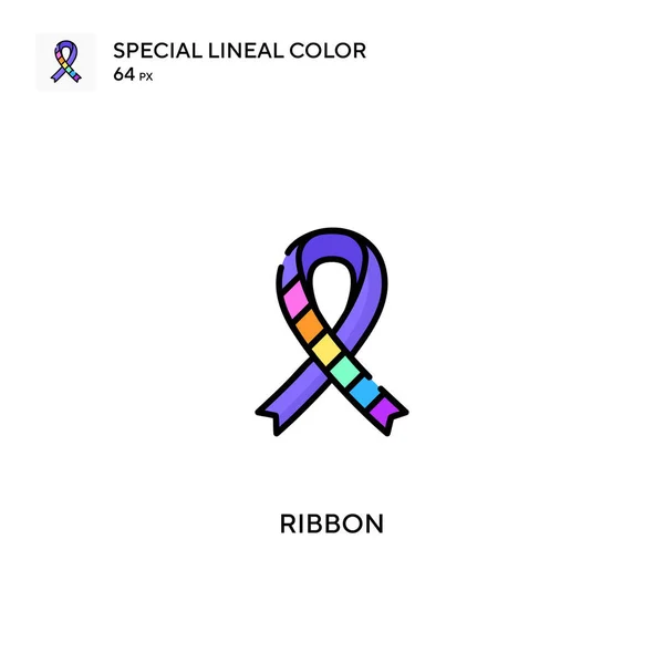 Rebbon Special Lineal Color Vector Icon Иконки Ленты Вашего Бизнес — стоковый вектор