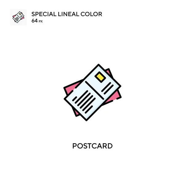 Cartão Postal Ícone Vetorial Cor Linear Especial Ícones Cartão Postal — Vetor de Stock