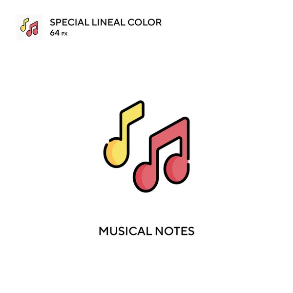Notas Musicales Icono Especial Vector Color Lineal Iconos Notas Musicales — Archivo Imágenes Vectoriales