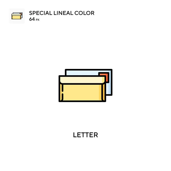 Letter Special Lineal Color Vector Icon Letter Icons Your Business — Stock Vector