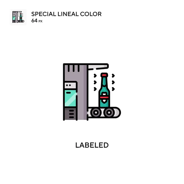 ラベル付き特殊線型カラーベクトルアイコン ビジネスプロジェクトのラベル付きアイコン — ストックベクタ